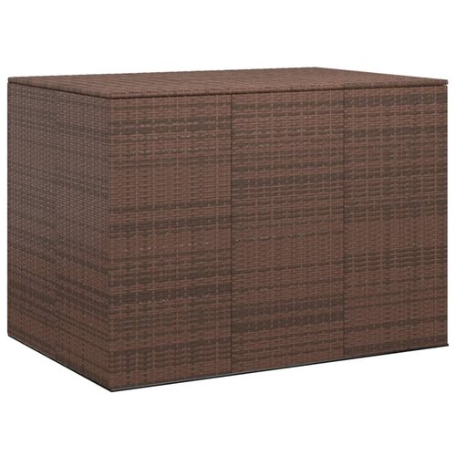 vidaXL vrtna škatla za blazine pe ratan 145x100x103 cm rjava Cene