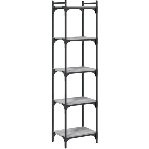 Maison Chic Knjižna omara - Knjižni regal 5-nadstropna siva sonoma 40x30x154 cm inž. les, (21724646) Slike