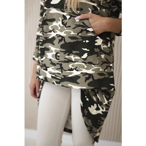 Kesi Long back camo khaki+ecru sweatshirt Cene
