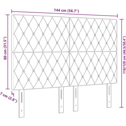  LED glava kreveta S LED lampica Dijamantni s uzglavljem Tamno siva 80 cm Bar&amp;scaron;un Slike