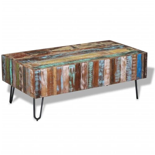 vidaXL Klubska mizica iz trdnega predelanega lesa 100x50x38 cm Cene