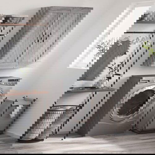 VidaXL Stenska omarica siva sonoma 69,5x34x90 cm inženirski les Slike