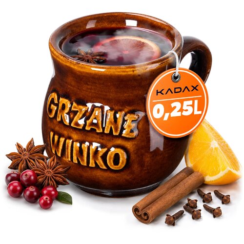KADAX vrček za kuhano vino 250 ml iz kamnite posode z ročajem kot darilo iz keramike, (5000351716) Cene