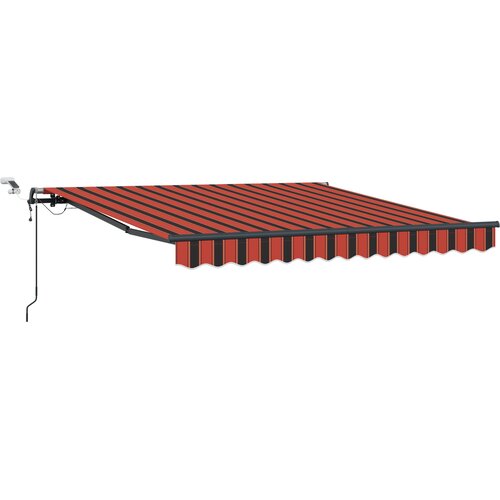 vidaXL Avtomatska retraktibilna tenda z LED oranžna in rjava 300x250 cm, (22146137) Cene