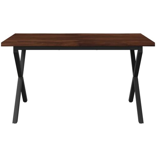  Stol za blagovanje s prirodnim rubom 140 x 80 x 75 cm - tamno smeđa i crna 140 x 80 x 75 cm Živi rub Slike