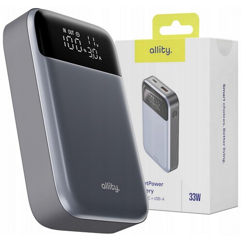 ALLITY prijenosna baterija APB-200 PD 33W 10000 mAh siva Slike