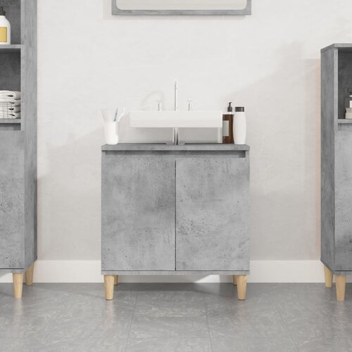 The Living Store Omarica za umivalnik betonsko siva 58x33x60 cm inženirski les - Omarica Za Umivalnik, (21436701) Slike