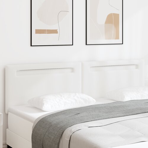 VidaXL Vzglavnik Preprost Design Čista Bela 180 cm Umjetno Usnje Slike