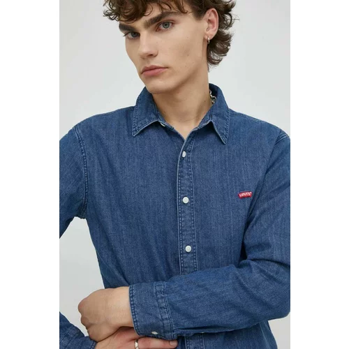 Levi's jeans srajca moška, mornarsko modra barva