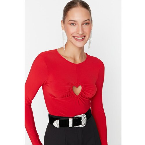 Trendyol Red Heart Cut Out Detailed Knitted Body Slike