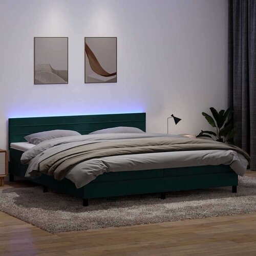 Box spring postelja z vzmetnico temno zelena 180x220 cm žamet, (21793213) Cene