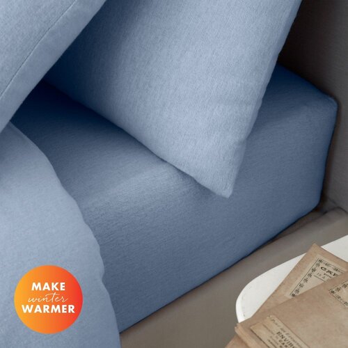 Catherine Lansfield Svijetlo plava flanelska plahta s gumom 150x200 cm Brushed &amp;ndash; Slike