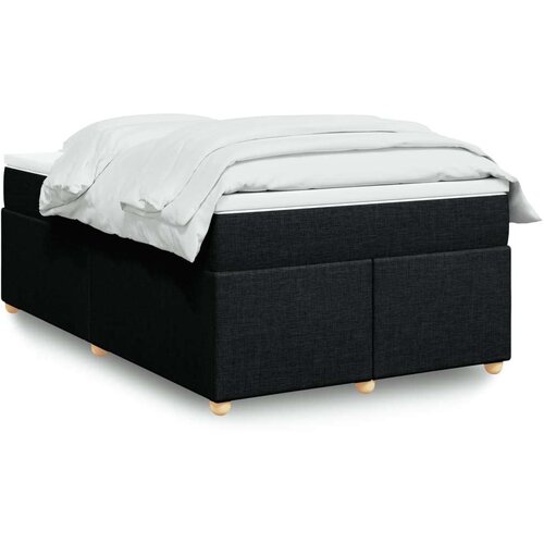 vidaXL Box spring postelja z vzmetnico črn 120x200 cm blago Cene