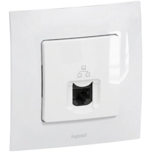 Legrand RJ45 ethernet utičnica sa ramom niloe, bela Slike