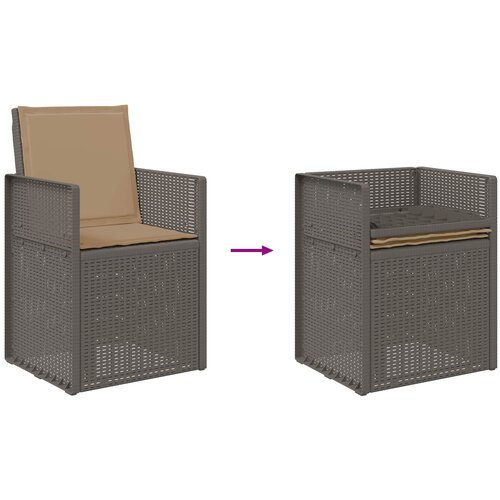  Vrtni set za objed 3 kom. Svijetlosiva i taupe PP Slike