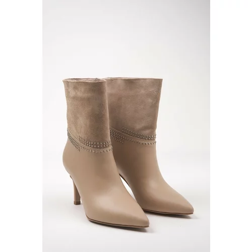 LuviShoes Paix Beige Skin-suede Women's Boots