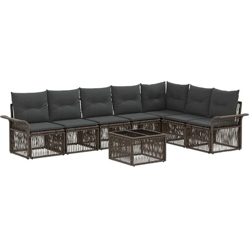 vidaXL Vrtna sedežna garnitura 8 pcs Siva poli ratan, (5000270819) Cene