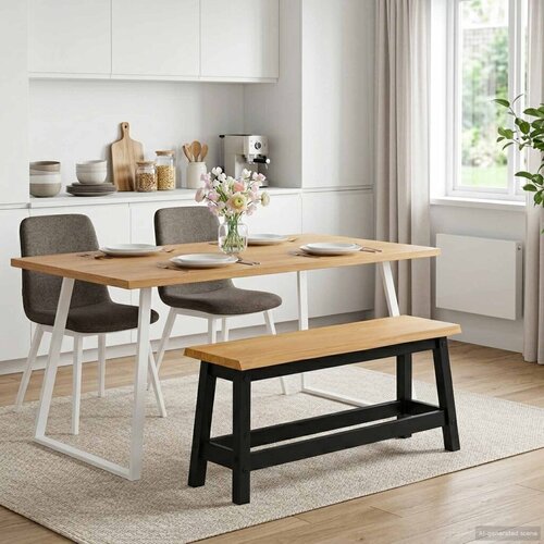  Klupa za blagovanje EKAI Crna 91 5 x 29 x 45 5 cm - Crna Slike