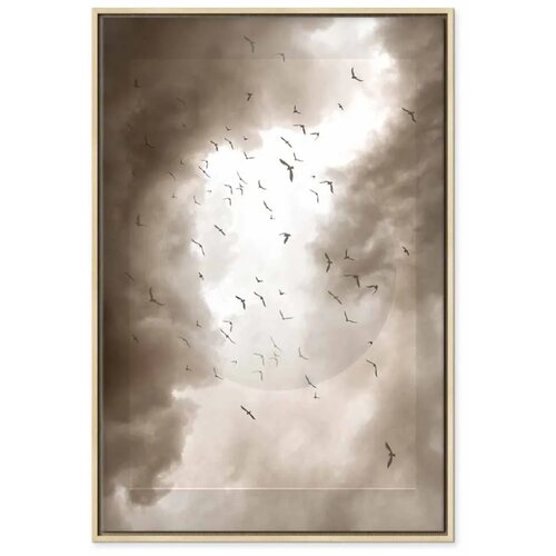  Slika - Birds in the Clouds (1 Part) Vertical 40x60 U prirodnom drvenom okviru Slike