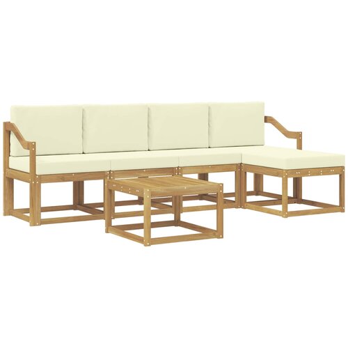 vidaXL Zunanja garnitura za sedenje z blazino 6 pcs Bela in krem, (5000282534) Cene
