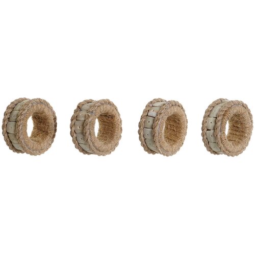  Prsten za salvete DKD Home Decor Prirodno Juta Smola Aluminij 6 x 3 x 6 cm 4 Dijelovi Cene