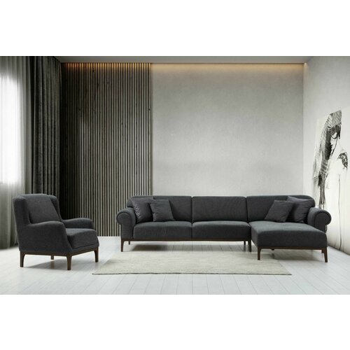 Atelier Del Sofa london corner set - dark grey dark grey sofa set Slike