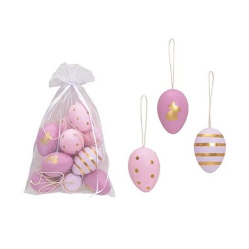  Uskr&amp;scaron;nja dekoracija SET EASTEREGGS 12/1 6cm 10026596 - Pink Slike