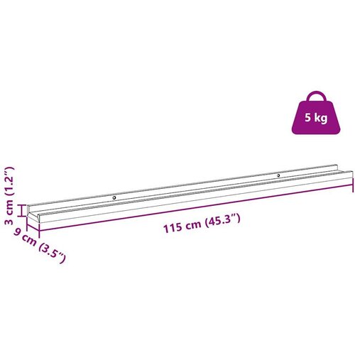  Polica na zidu 2 pcs Crvena 115 x 9 x 3 cm Konstruirano drvo Slike