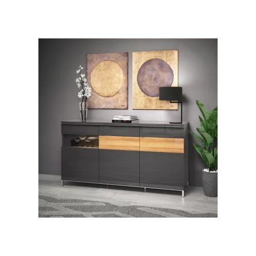 Jela Jagodina komoda onyx K170-3KS1F/ON antracit-orah Slike