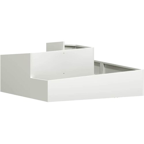  Vrtna saksija Bijelo 100 x 100 x 50 cm Čelična vrata Slike