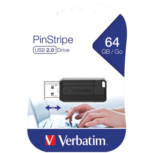  Memorija USB 64GB 2.0 PinStripe Verbatim 49065 crni blister Cijene