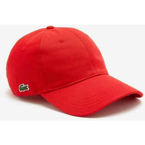 Lacoste Bombažna bejzbolska kapa rdeča barva