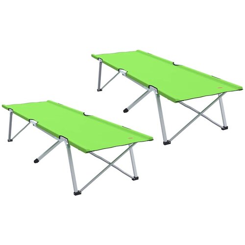  Sklopivi kamperski krevet 2 pcs Zelena 194 x 62,5 x 42,5 cm Slike