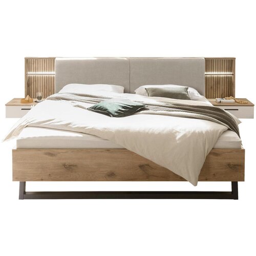 Hom`in POSTELJNA GARNITURA 180 cm x 200 cm , bela, barve hrasta Slike