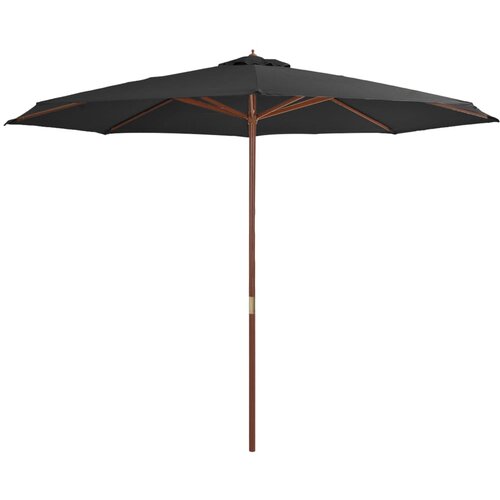 vidaXL Zunanji senčnik z lesenim drogom 350 cm antracit, (20609683) Cene