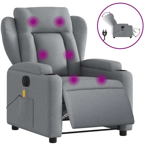 Maison Chic Električni masažni naslanjač - Relax naslanjač svetlo sivo blago, (22134209) Cene