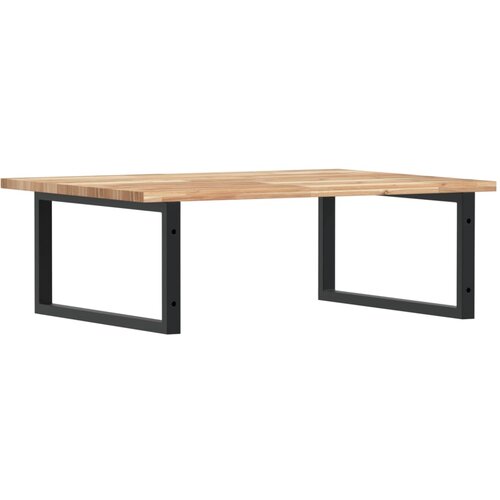  Zidna polica za umivaonik od čelika i masivnog bagremovog drva Smeđa 80 x 60 x 2 cm Slike