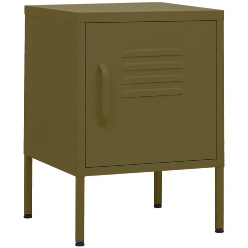Maison Chic Dvo delni komplet Nočne omarice - Nočne mize olivno zelene 35x35x51 cm jeklo, (21687738) Slike