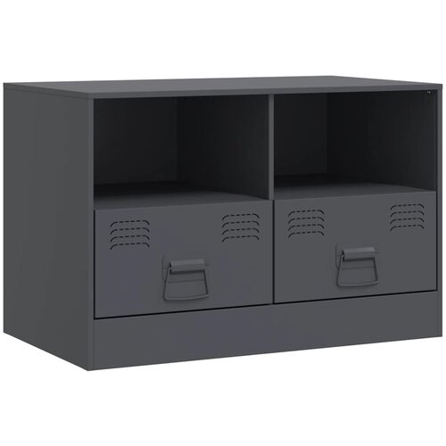 Maison Chic TV omarica - TV stojalo - Televizijska omarica antracitna 67x39x44 cm jeklo, (21699207) Slike