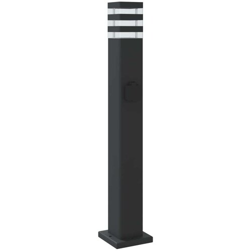 VidaXL Vanjska podna svjetiljka s utičnicom crna 80 cm aluminijska Slike