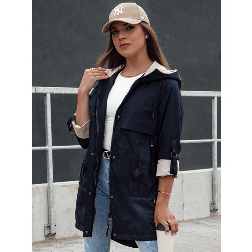 DStreet women's parka jacket with hood MEROY dark blue Cene