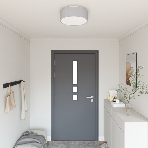 VidaXL Siva Metal, Tkanina &amp;Oslash;38 x 13,5 cm Ugradbena stropna svjetla Slike
