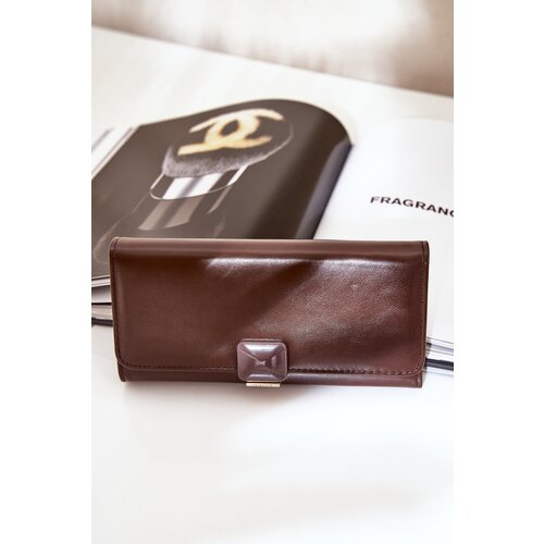  Eco Leather Smooth Women&amp;#039;s Wallet Chocolate Erolia Slike