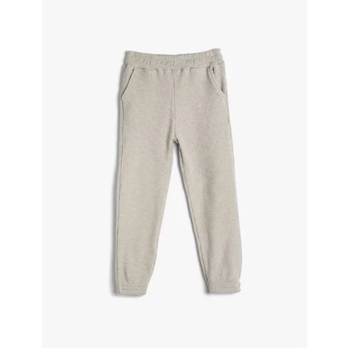 Koton Basic Jogger Sweatpants Textured Elastic Waist Pocket