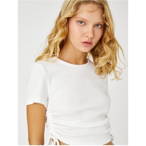 Koton Crop Pleated T-Shirt Short Sleeve Slike