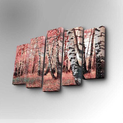 Wallity 5PUC-059 multicolor decorative canvas painting (5 pieces) Cene