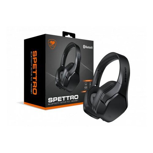 Cougar slušalke I SPETTRO I Headset I Wireless + Wired / Bluetooth + 3.5mm / 40mm Hi-Res Titanium Drivers / Active Noise Cancellation / Black - CGR-SPETTRO-B01 Cene