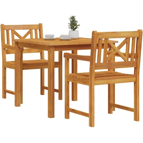 Vrtni set za objed 3 kom. Smeđa Čvrsto drvo akacije 85 x 85 x 74 cm Slike
