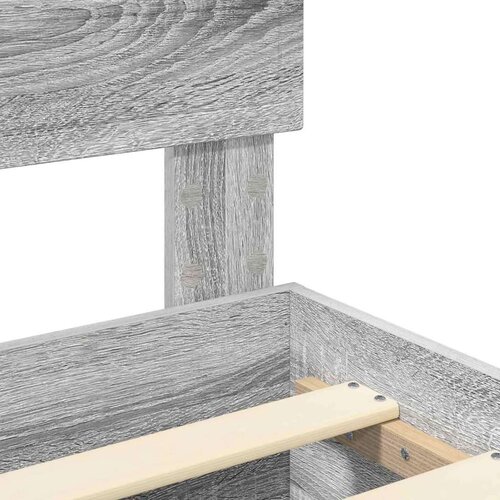  Okvir za krevet s uzglavljem Siva Sonoma 140 x 190 cm Slike