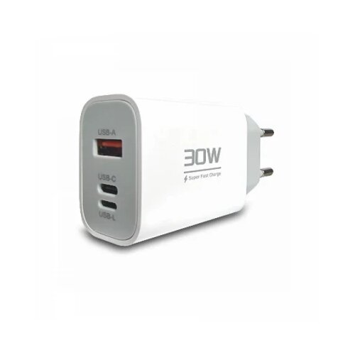 BAVIN Bavitel punjač 30W Usb A/Type C/IOS + kabl Type C/Lightning bela KeKe-PD004 Slike